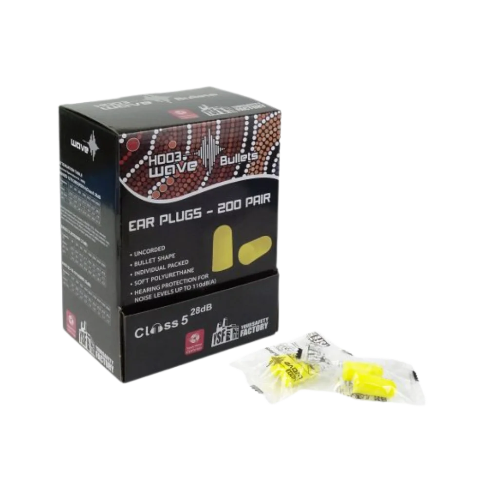 H003 Wave Earplugs ( Class 5 disposable earplugs ) Wave Bullet Earplugs ( SLC80 28dB ) - YSF