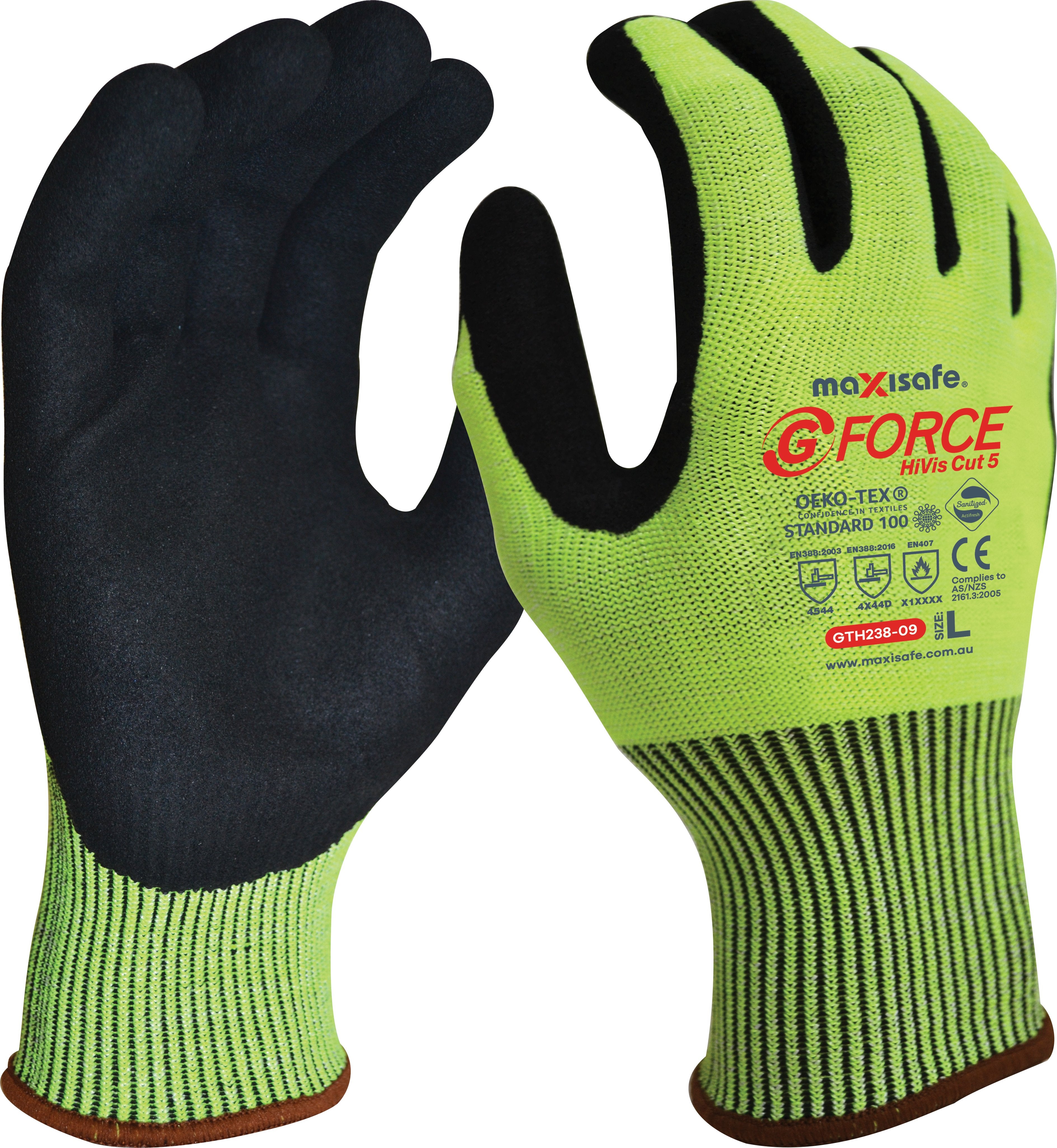 Maxisafe G-Force Hi-Vis Cut D Gloves product photo – GTH238